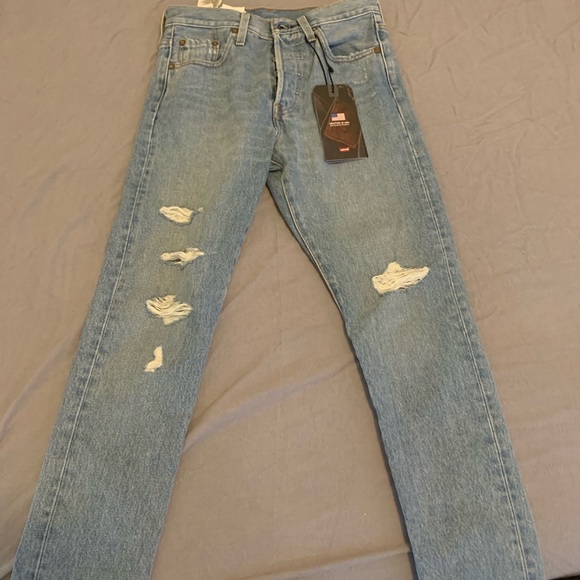 Levi’s 501 high waist, skinny leg. Non-stretch - Picture 2 of 3